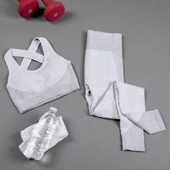 Textured Leggings Sports Bra Activewear Set Women