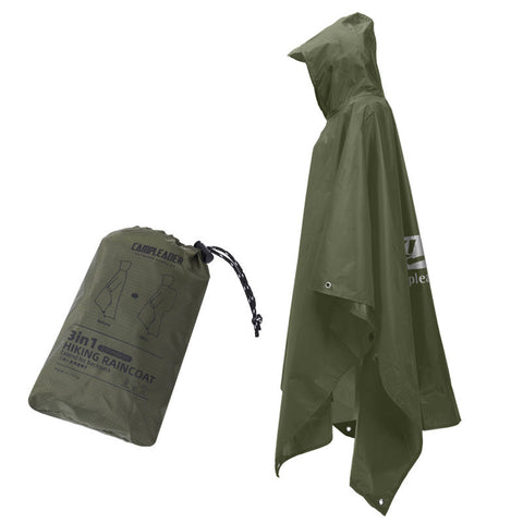 3-in-1 Waterproof Rain Poncho Outdoor Travel Gear