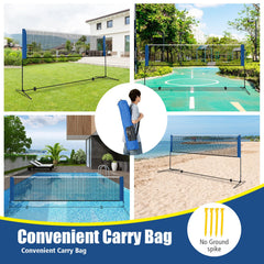 Adjustable Badminton Net Stand Portable Carry Bag