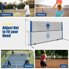 Adjustable Badminton Net Stand Portable Carry Bag