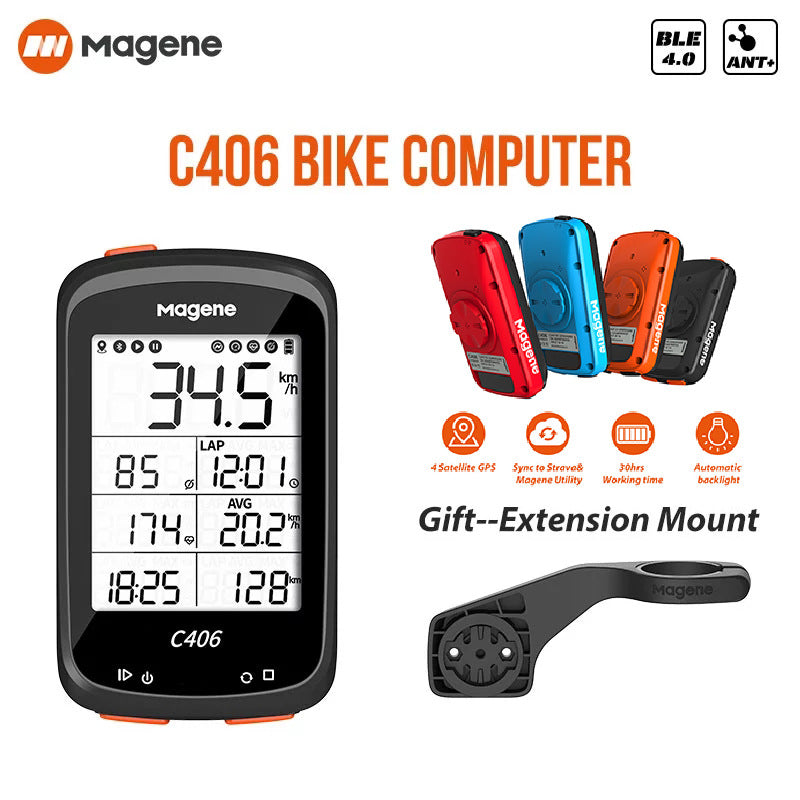 C406 GPS Bicycle Computer Speed Odometer