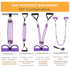 Multifunction Fitness Pedal Exerciser Resistance Rope Trainer