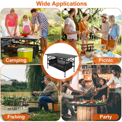 Portable Folding Aluminum Camping Table Carry Bag Outdoor