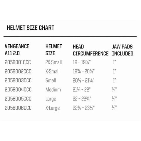 Youth Vengeance A11 2.0 Football Helmet Facemask
