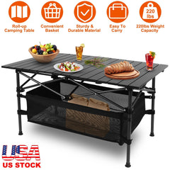 Portable Folding Aluminum Camping Table Carry Bag Outdoor
