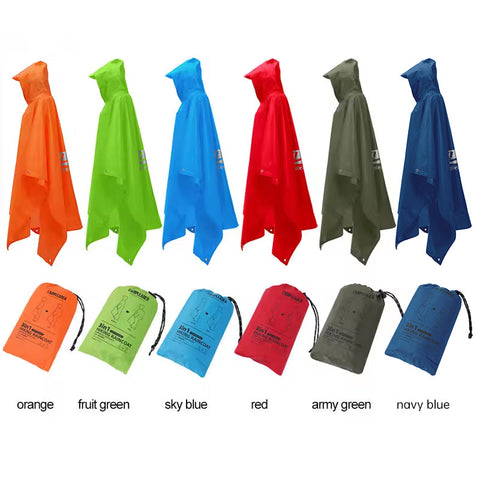 3-in-1 Waterproof Rain Poncho Outdoor Travel Gear