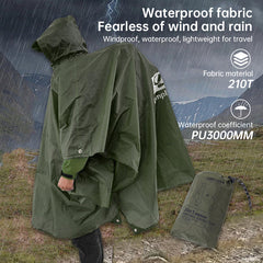 3-in-1 Waterproof Rain Poncho Outdoor Travel Gear