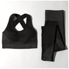 Textured Leggings Sports Bra Activewear Set Women