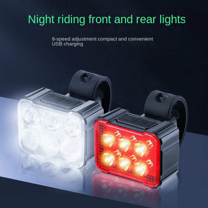 Bicycle LED Lights Front Rear Night Riding Safety