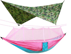 Double Camping Hammock Mosquito Net Rain Fly Tarp