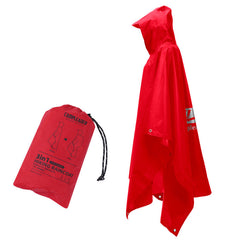 3-in-1 Waterproof Rain Poncho Outdoor Travel Gear