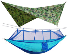 Double Camping Hammock Mosquito Net Rain Fly Tarp