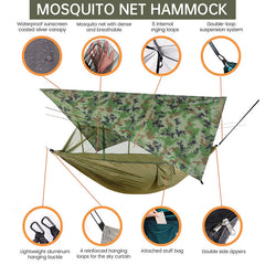 Double Camping Hammock Mosquito Net Rain Fly Tarp
