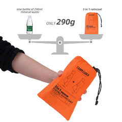 3-in-1 Waterproof Rain Poncho Outdoor Travel Gear