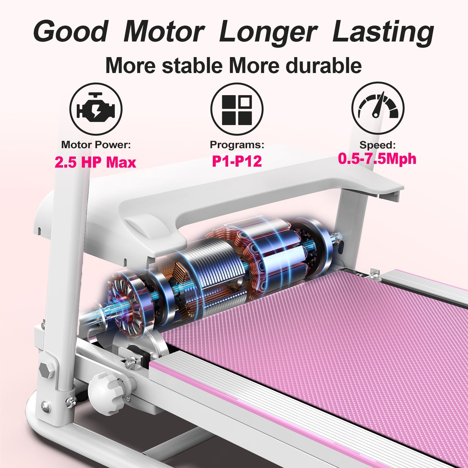 Foldable 2.5HP Electric Treadmill Home Running Machine