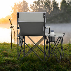 Oversized Camping Chair Side Table Storage Pockets