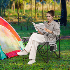 Oversized Camping Chair Side Table Storage Pockets