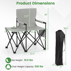 Oversized Camping Chair Side Table Storage Pockets