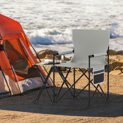 Oversized Camping Chair Side Table Storage Pockets