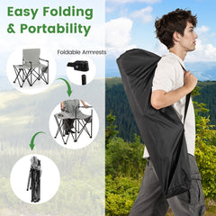 Oversized Camping Chair Side Table Storage Pockets