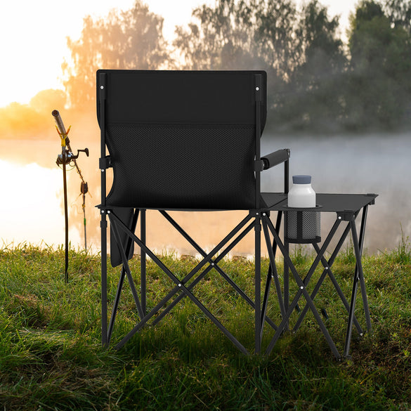 Oversized Camping Chair Side Table Storage Pockets