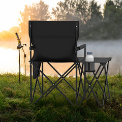 Oversized Camping Chair Side Table Storage Pockets