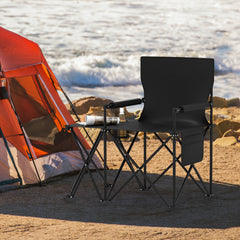 Oversized Camping Chair Side Table Storage Pockets