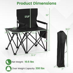 Oversized Camping Chair Side Table Storage Pockets