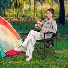 Oversized Camping Chair Side Table Storage Pockets
