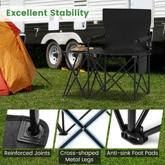Oversized Camping Chair Side Table Storage Pockets