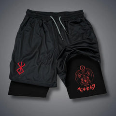 Men's 2-in-1 Compression Running Shorts Phone Pocket