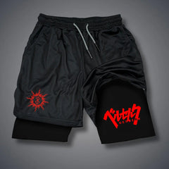 Men's 2-in-1 Compression Running Shorts Phone Pocket