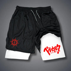Men's 2-in-1 Compression Running Shorts Phone Pocket