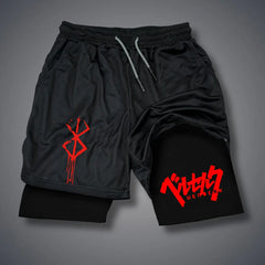 Men's 2-in-1 Compression Running Shorts Phone Pocket