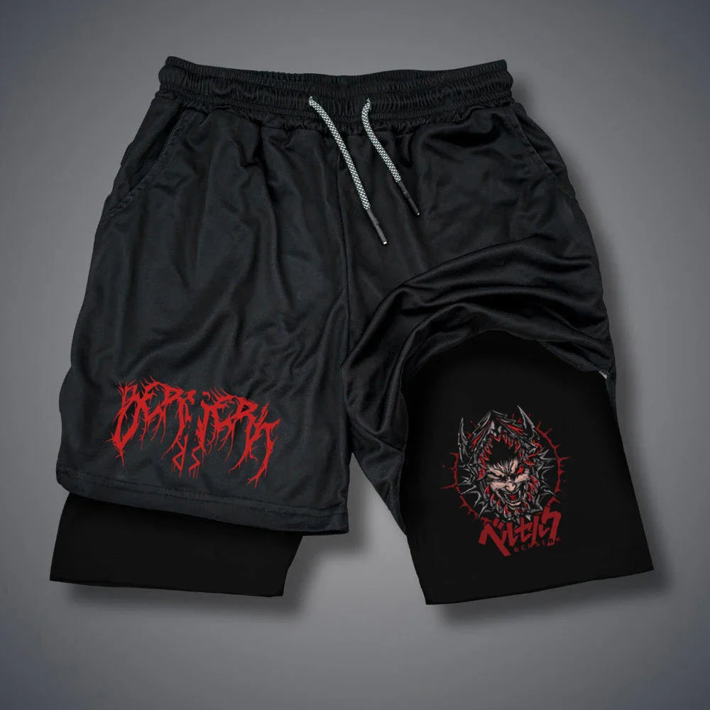 Men's 2-in-1 Compression Running Shorts Phone Pocket