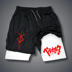 Men's 2-in-1 Compression Running Shorts Phone Pocket