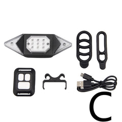 USB Rechargeable Wireless Bicycle Turn Signal Taillight