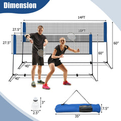 Adjustable Badminton Net Stand Portable Carry Bag
