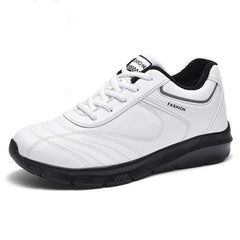 Men's White Leather Sneakers Warm Comfortable Sport Shoes