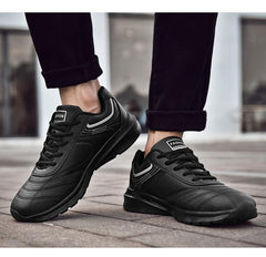 Men's White Leather Sneakers Warm Comfortable Sport Shoes