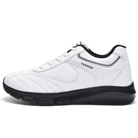 Men's White Leather Sneakers Warm Comfortable Sport Shoes