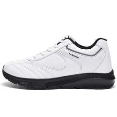 Men's White Leather Sneakers Warm Comfortable Sport Shoes