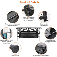Portable Folding Aluminum Camping Table Carry Bag Outdoor