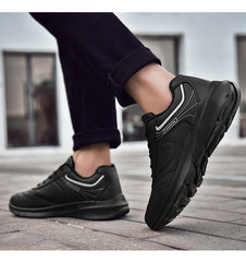Men's White Leather Sneakers Warm Comfortable Sport Shoes