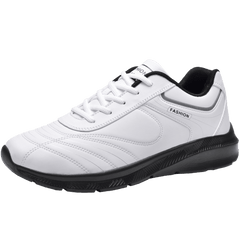 Men's White Leather Sneakers Warm Comfortable Sport Shoes