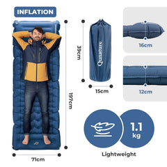 Ultra-Light Inflatable Sleeping Pad Built-In Pillow Camping