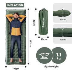 Ultra-Light Inflatable Sleeping Pad Built-In Pillow Camping