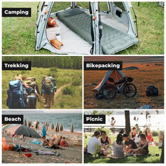 Ultra-Light Inflatable Sleeping Pad Built-In Pillow Camping