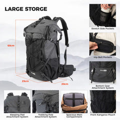 30-35L Waterproof Lightweight Hiking Backpack Outdoor Daypack