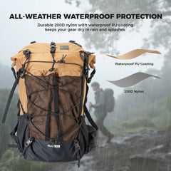30-35L Waterproof Lightweight Hiking Backpack Outdoor Daypack
